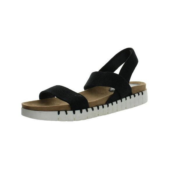 Style & Co. Women's Milaa Canvas Wedge Footbed Sandals Black Size 9 Medium - Picture 1 of 4